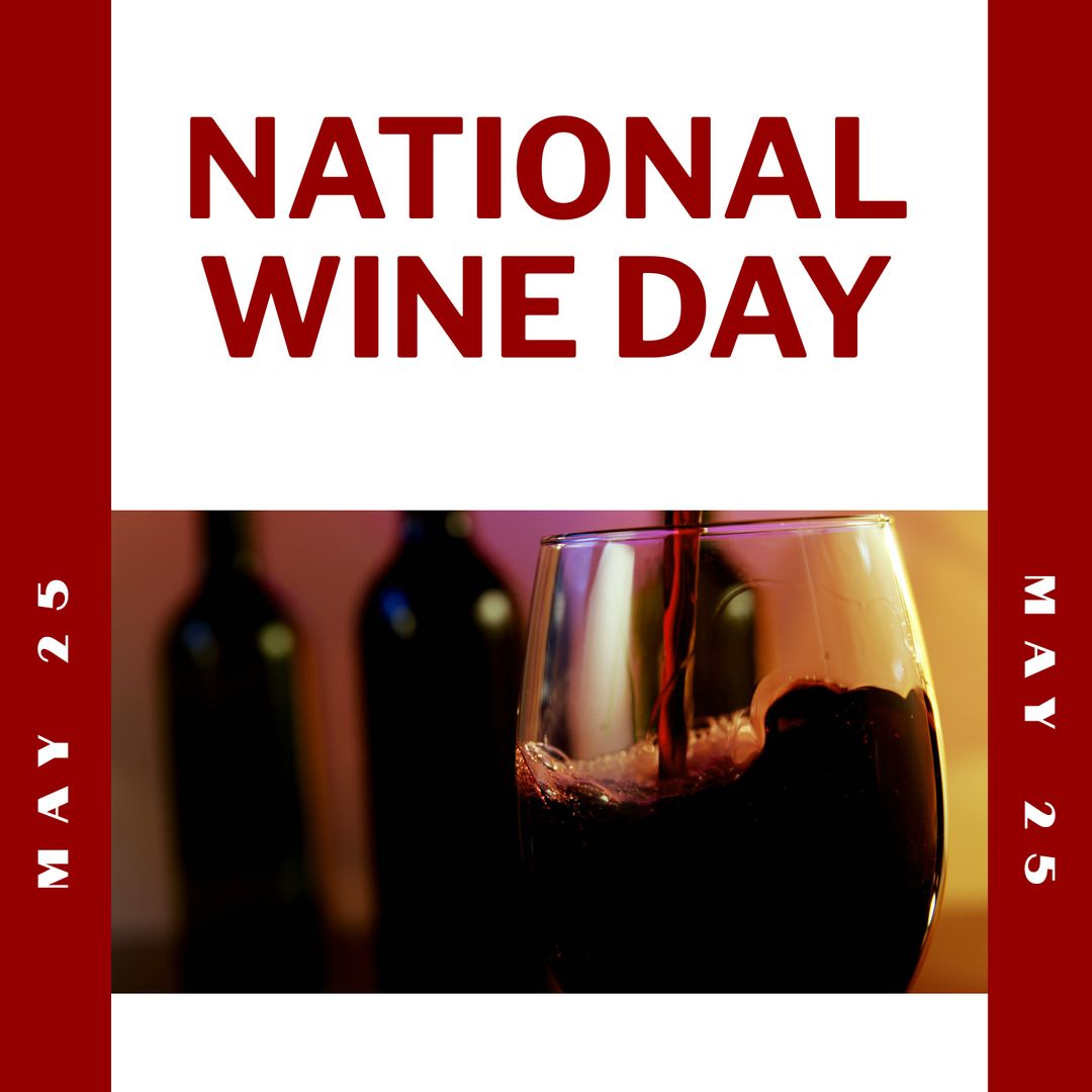 Celebrating National Wine Day with Red Wine Pouring in Glass - Download Free Stock Templates Pikwizard.com