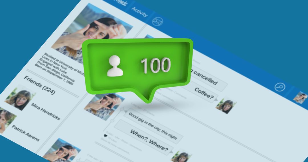 Social Media Engagement Notification Concept