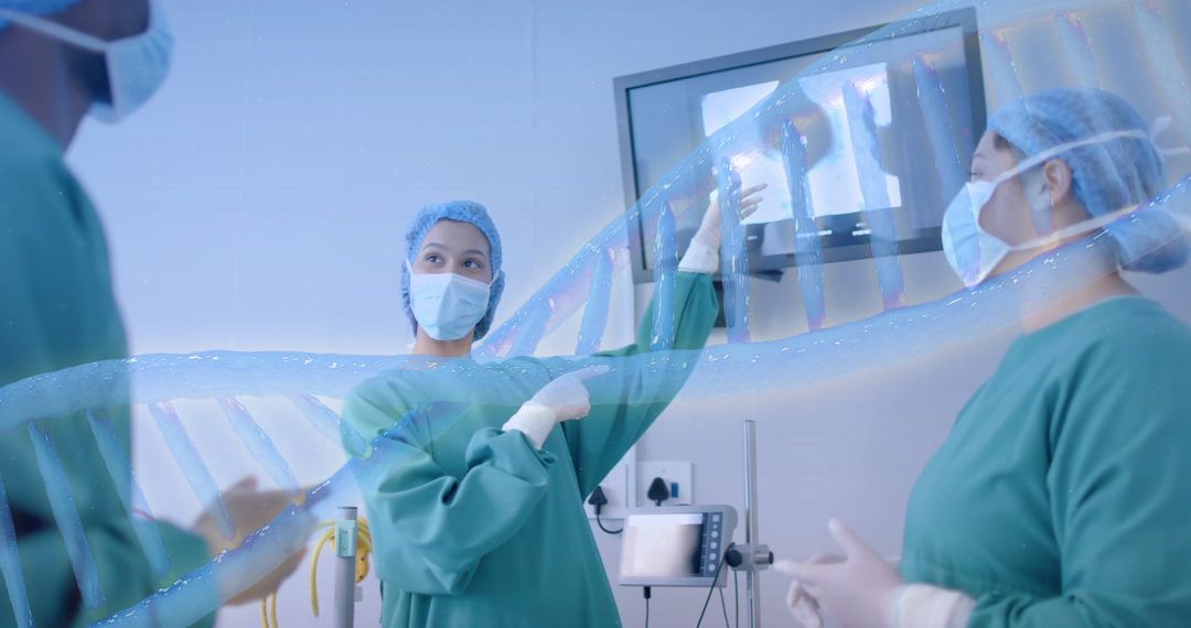 Healthcare Team Reviewing Patient Data on Screen in Clinical Setting