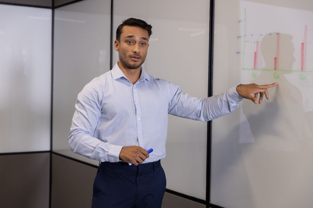 Professional Presenting Data Insights During Team Meeting