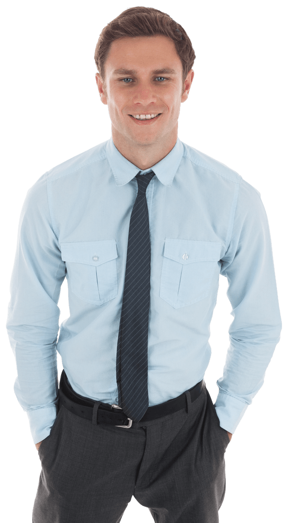 Transparent Image of Confident Businessman in Formal Outfit