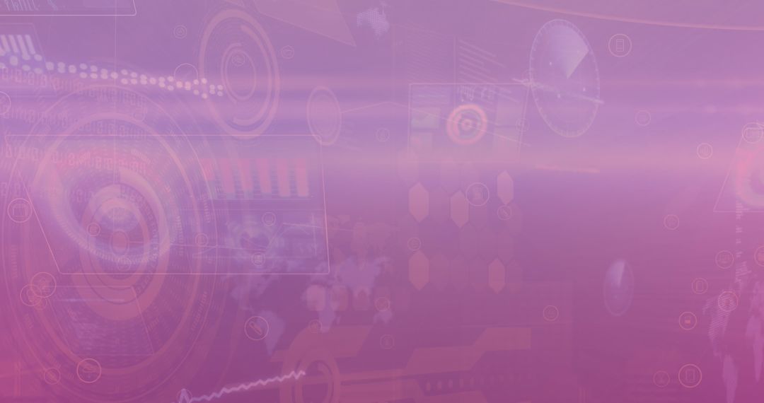 Technological Futuristic Hologram Interface with Digital Abstract Elements