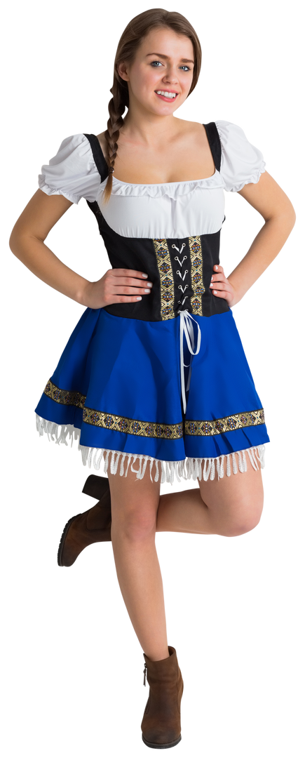 Smiling European Woman Wearing Traditional German Dress, Transparent Background - Download Free Stock Images Pikwizard.com