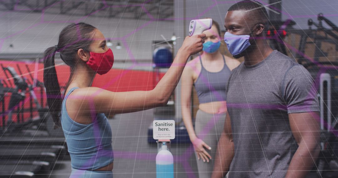 Socially Distanced Exercise with Temperature Checks at Gym