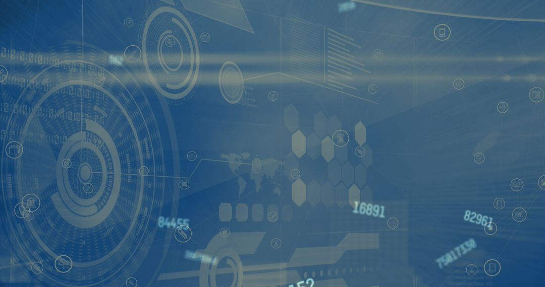 Futuristic Technology Elements on Digital Interface Background