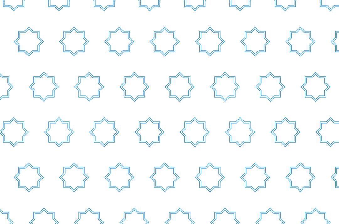 Abstract Star Pattern with Blue Design on Transparent Background