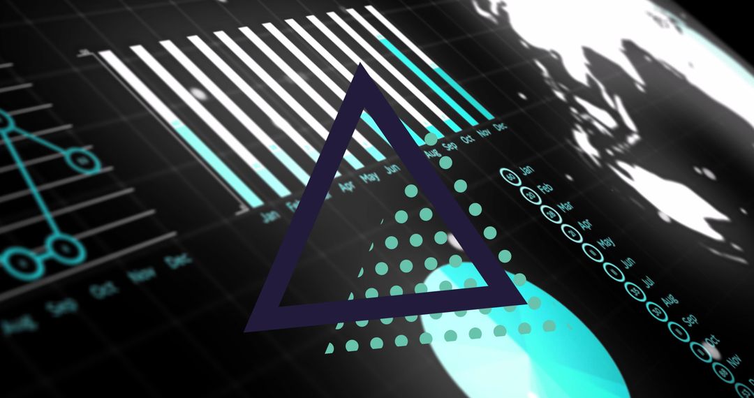 Modern Digital Interface with Global Analytics and Geometric Shapes