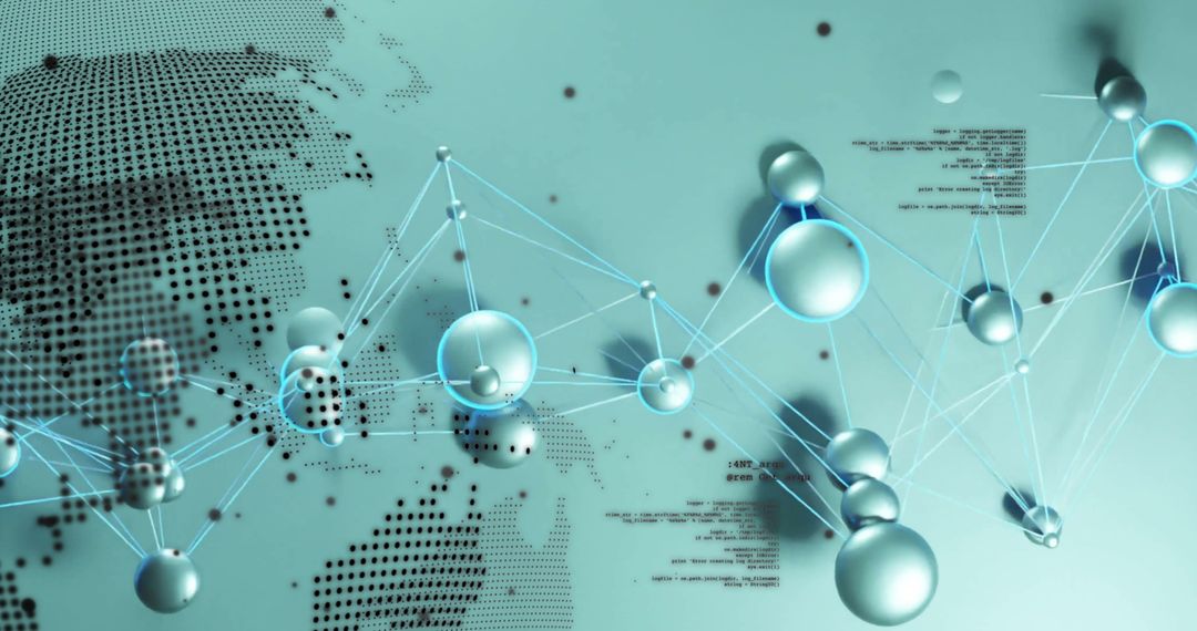 Digital Network Connections Over Global Map Interface