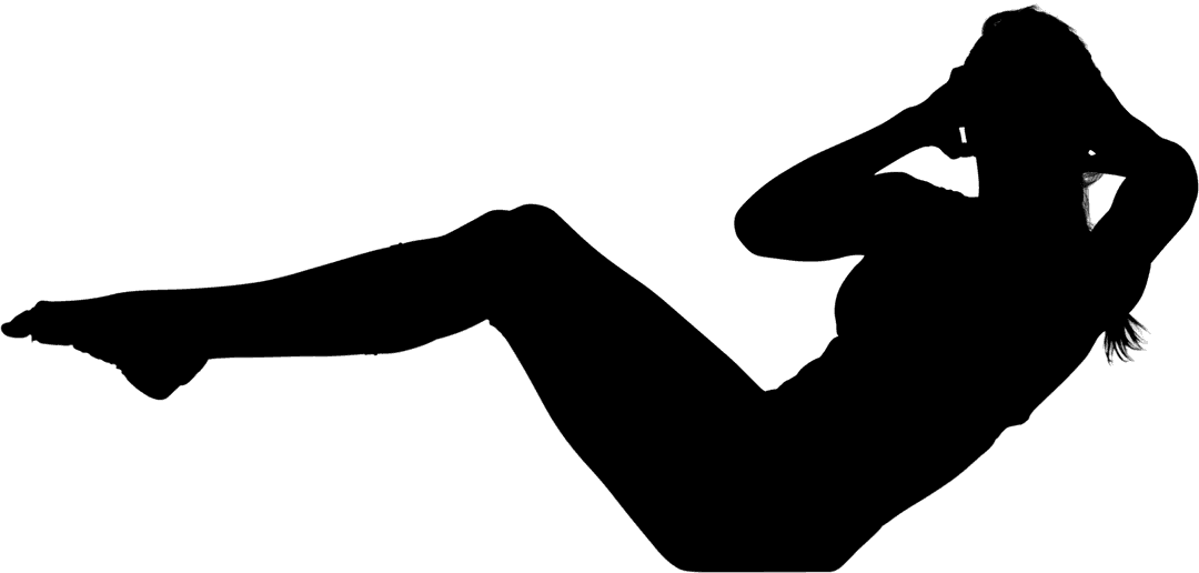 Digital Silhouette of Sportswoman Exercising on Transparent Background