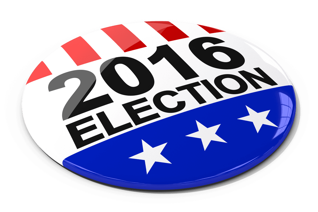 Transparent Badge with 2016 Election Text for Political Campaigns