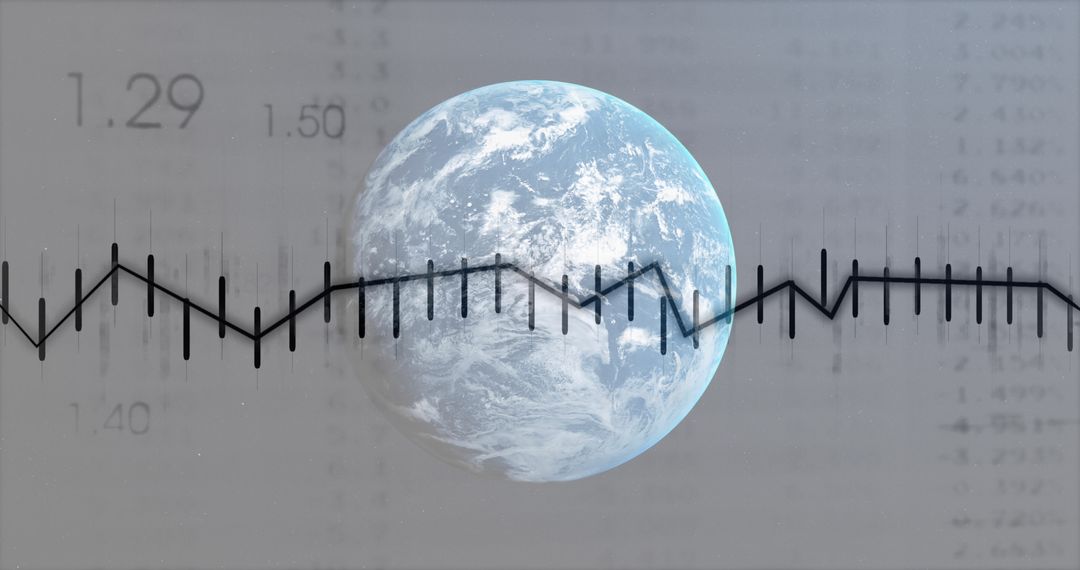 Global Economy Concept: Earth with Financial Data Interfaces