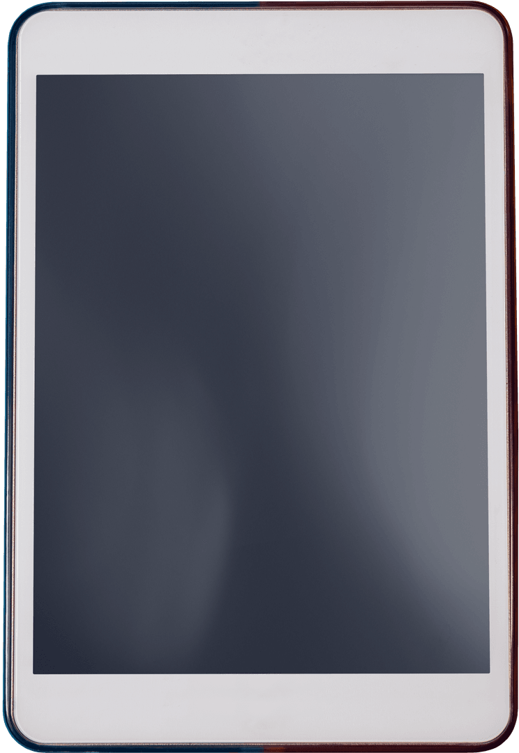 Tablet with Copy Space Isolated on Transparent Background