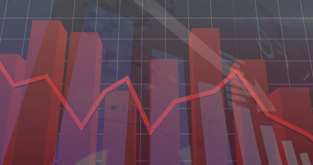 Data Visualization with 3D Red Bars and Red Trend Line