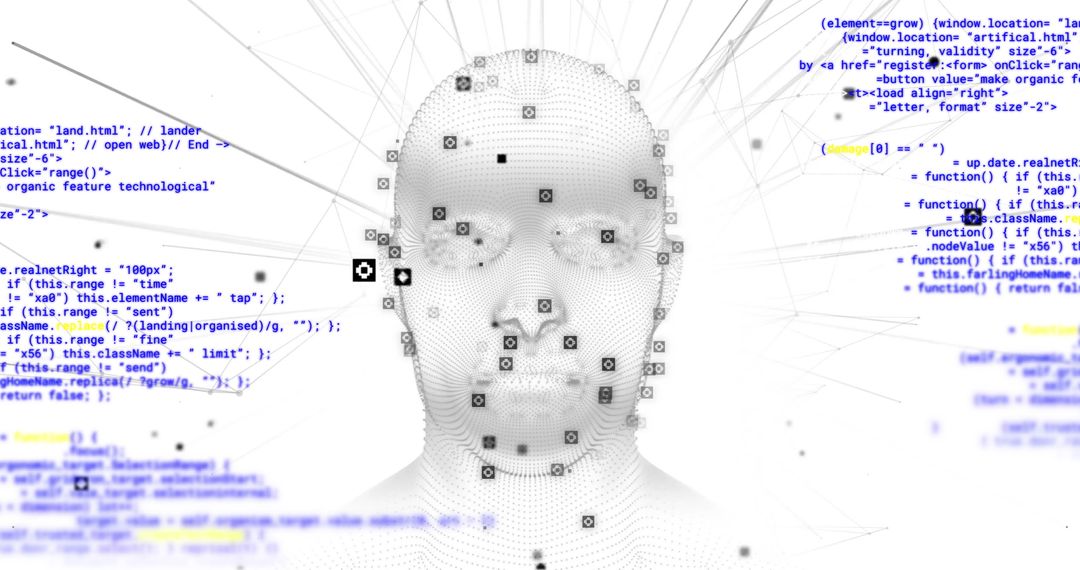 Abstract Digital Processing Interface Over Human Face