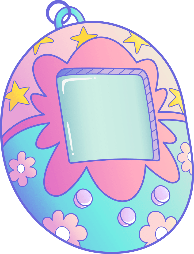 Transparent Virtual Pet Toy with Screen and Controls for Digital Fun