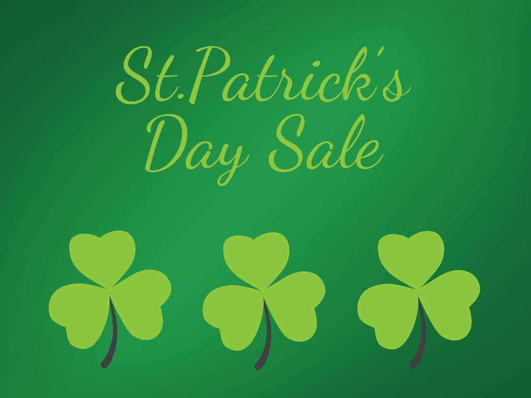 St. Patrick's Day Sale Advertisement with Shamrocks