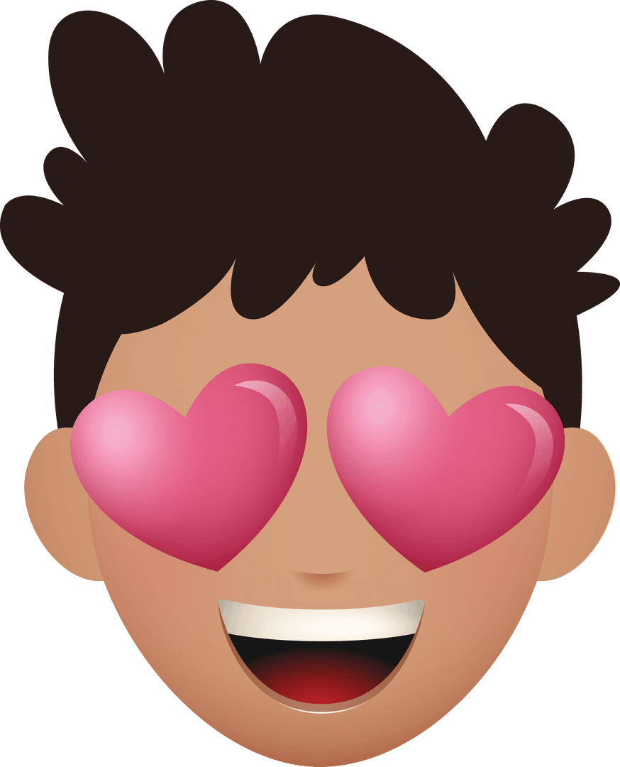 Loving Face with Heart Eyes Emoji Transparent Background