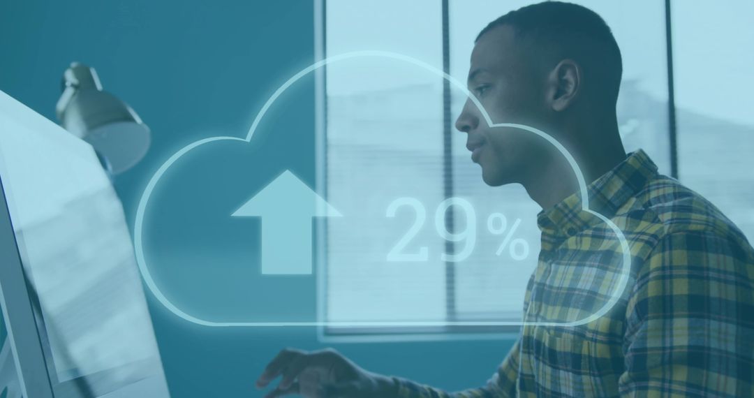 Technology Concept with Digital Cloud Over Professional