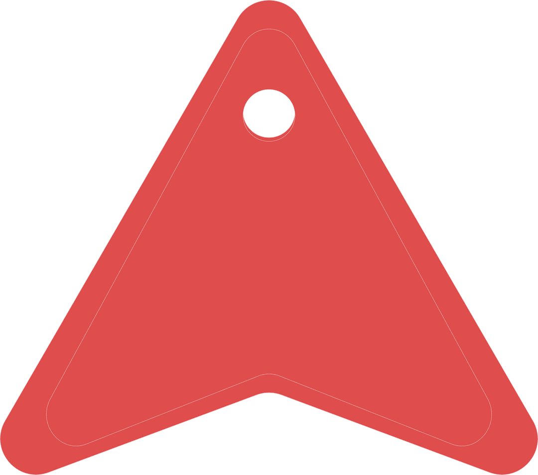 Red Triangle Gift Label with Hole on Transparent Background Vector