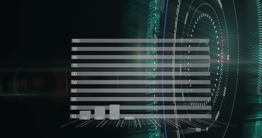 Futuristic Data Visualization with Green Light Trails