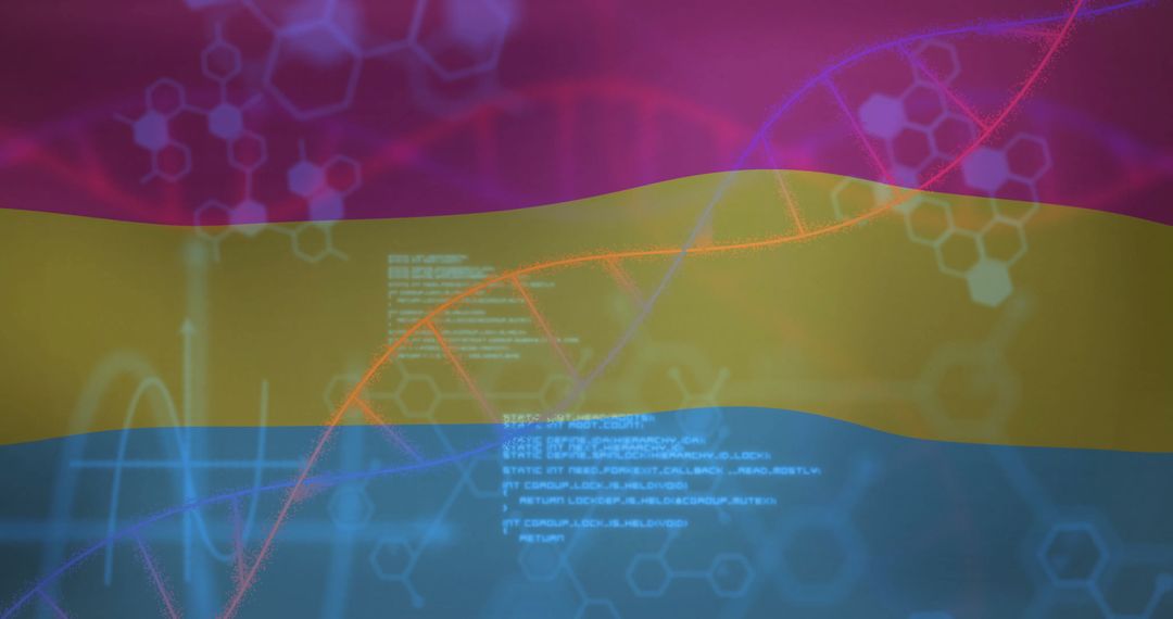 Futuristic DNA Sequence on Digital Science Background