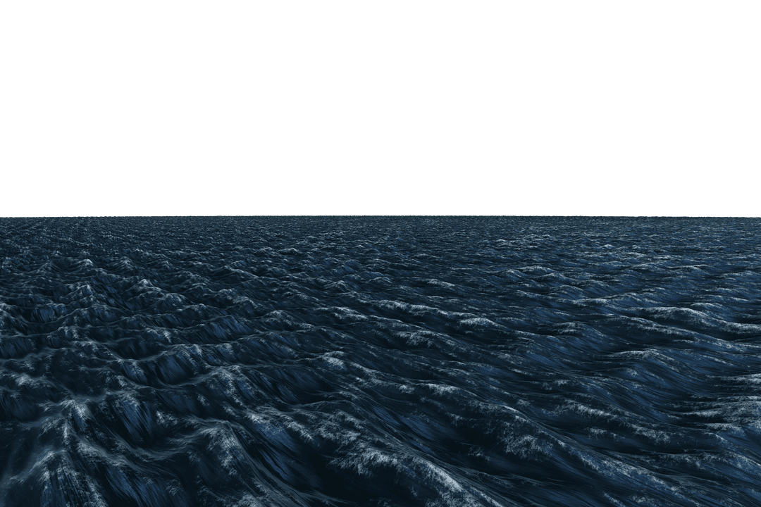 Transparent Background Ocean Waves with Deep Blue Hues