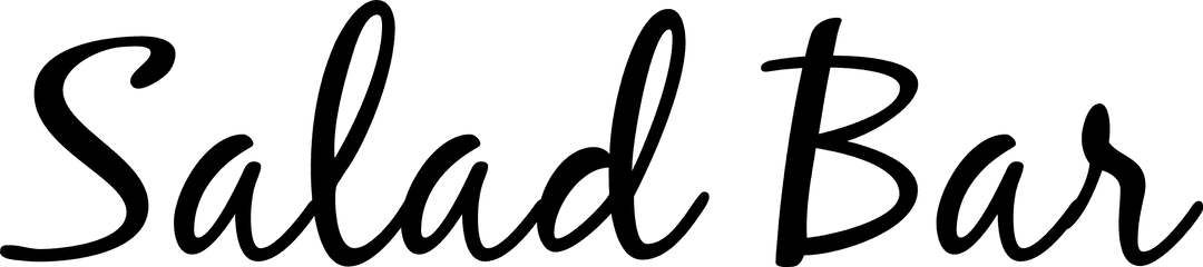 Salad Bar Illustration Text on Transparent Background