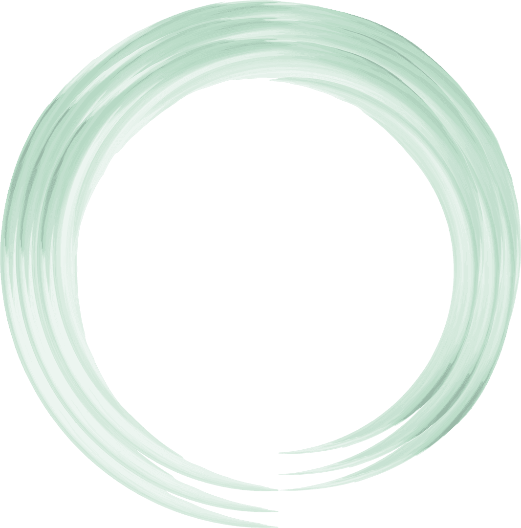 Transparent Pale Green Circle with Artful Fluid Design