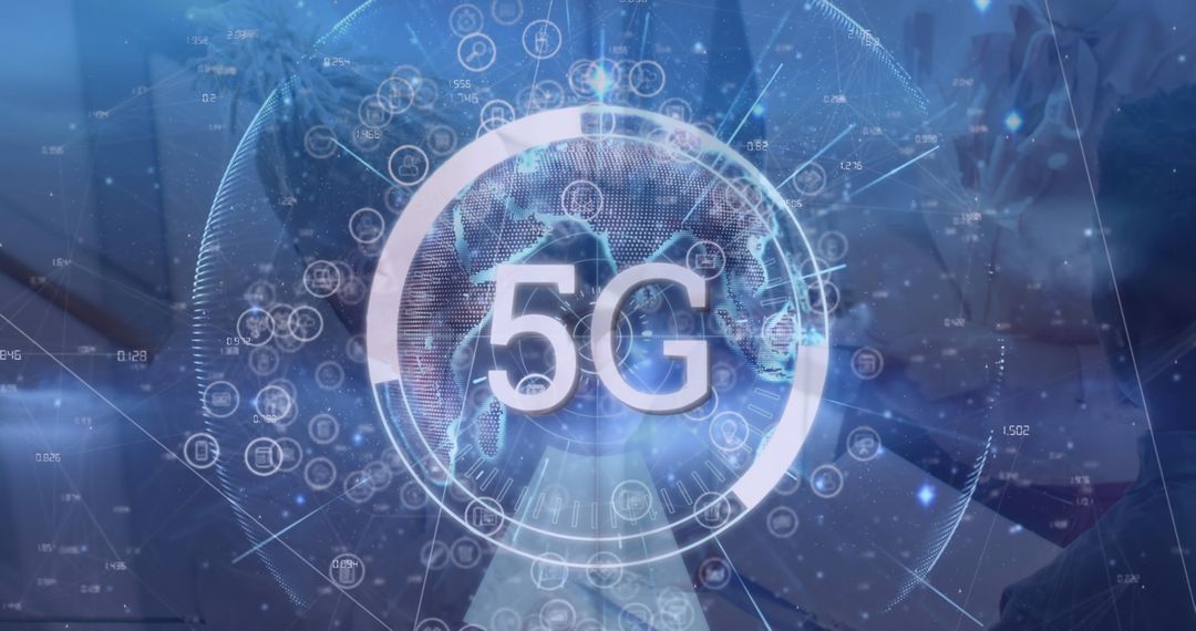 5G Connectivity in Digital Display Over Smartphone in Modern Office