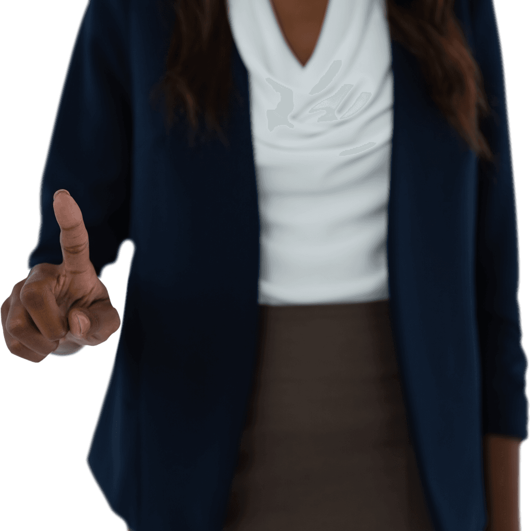 Businesswoman Making Transparent Gestures for Presentations