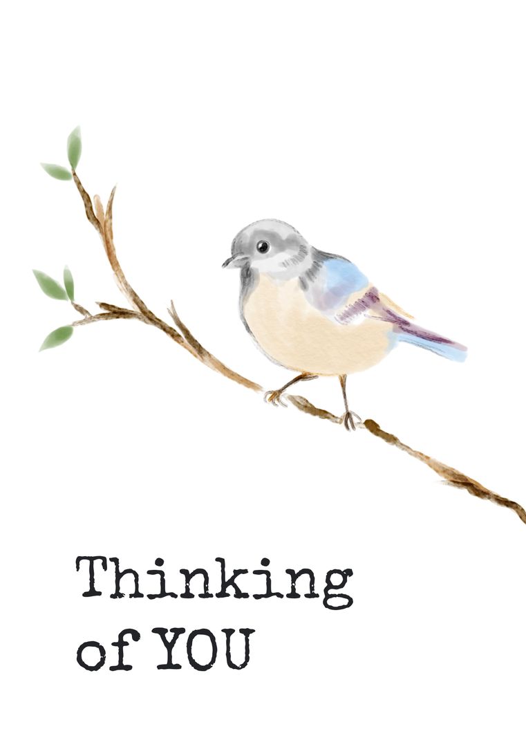 Delicate Bird on Branch for Thoughtful Greetings