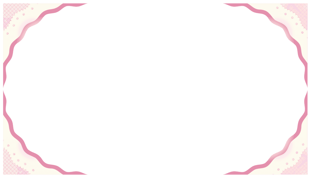 Elegant Scallop Pink Polka-Dot Border with Transparent Background