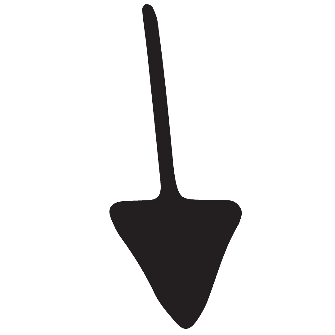 Elegant Black Transparent Arrow Pointing Downwards