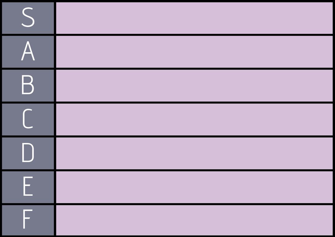 Color-coded Ranking Chart with Tiered Categories S to F - Download Free Stock Templates Pikwizard.com