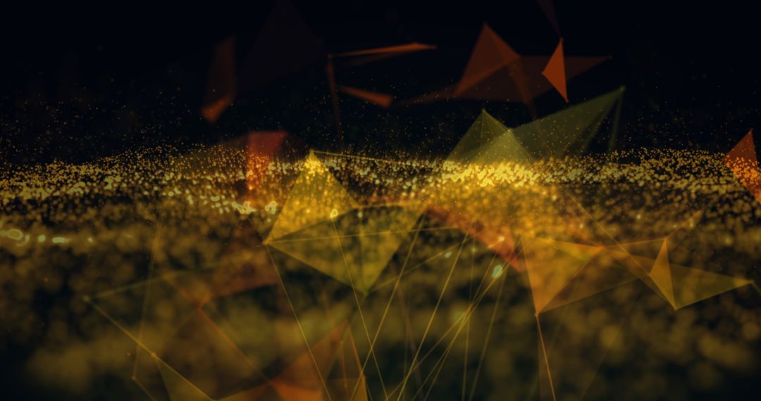 Abstract Geometric Light Particles on Dark Background