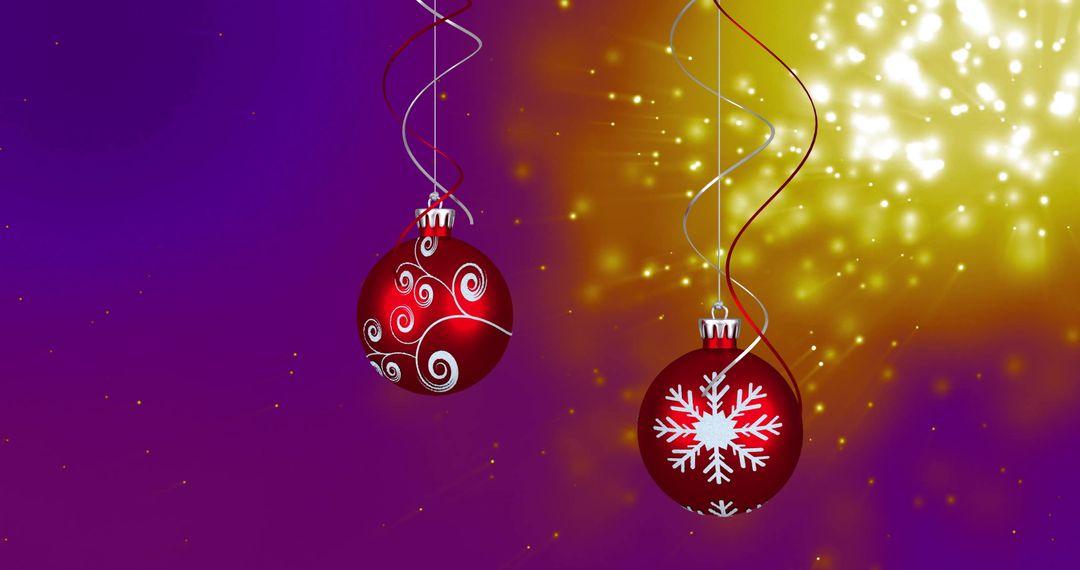 Brightly Colored Christmas Baubles with Decorative Elements