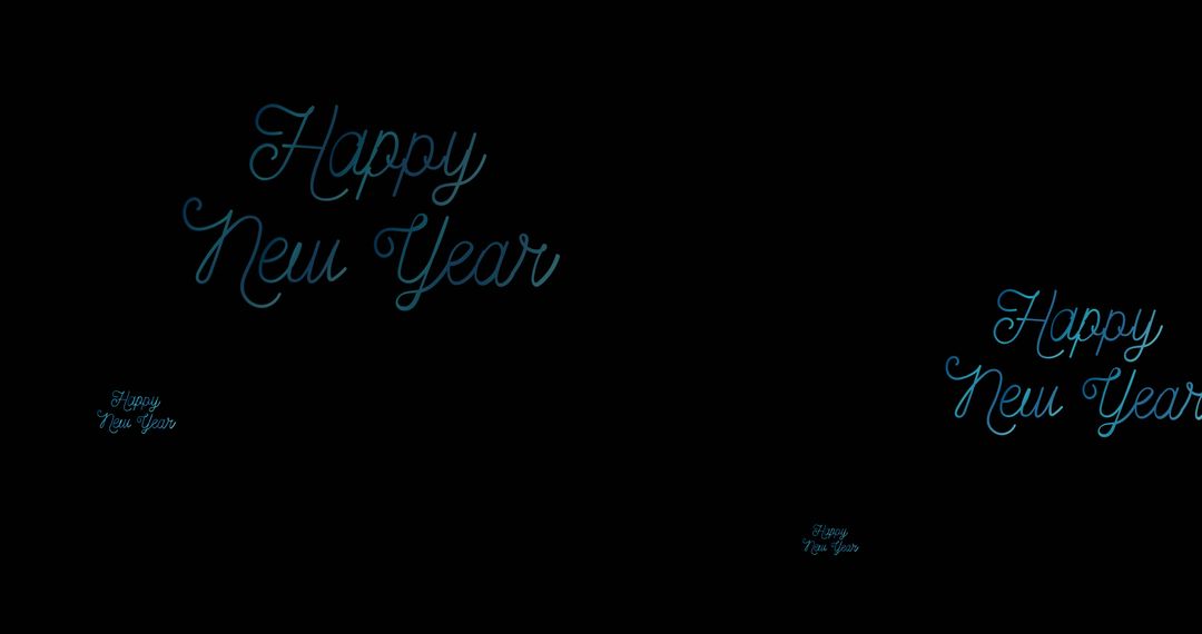 Elegant Happy New Year Text on Black Background