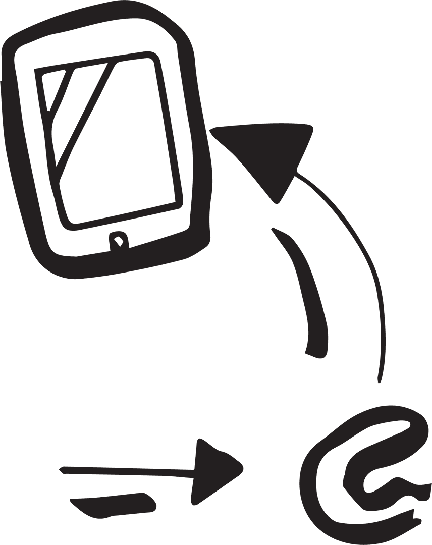 Smartphone Icon in Sketchy Style on Transparent Background