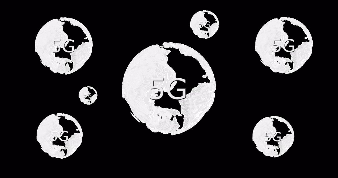 Digital 5G Globe Network on Black Background