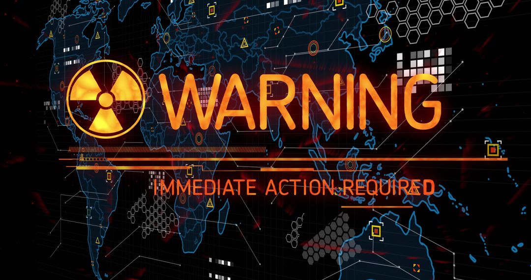 Radiation Hazard Alert on Digital Interface Display