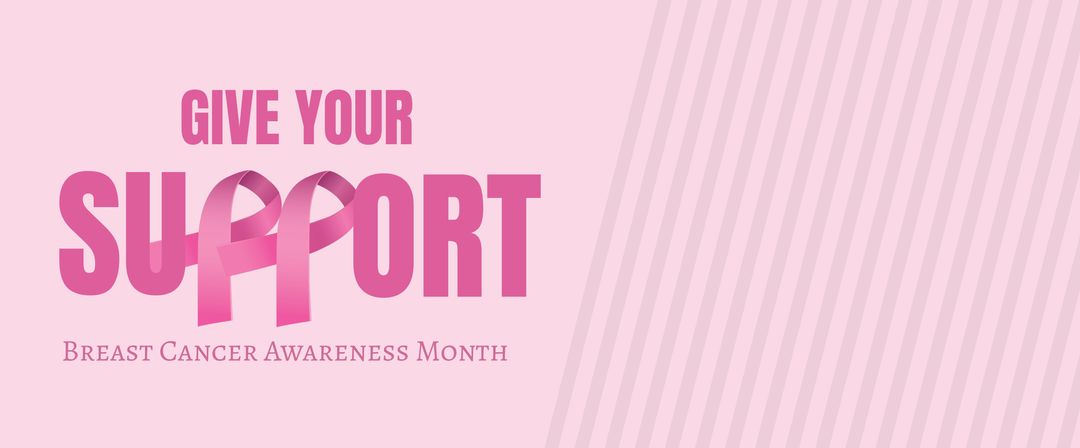 Breast Cancer Awareness Ribbon Graphic for Support Campaigns - Download Free Stock Templates Pikwizard.com