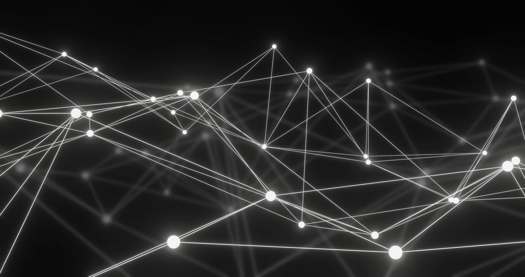 Futuristic Glowing Nodes and Network Connections Background