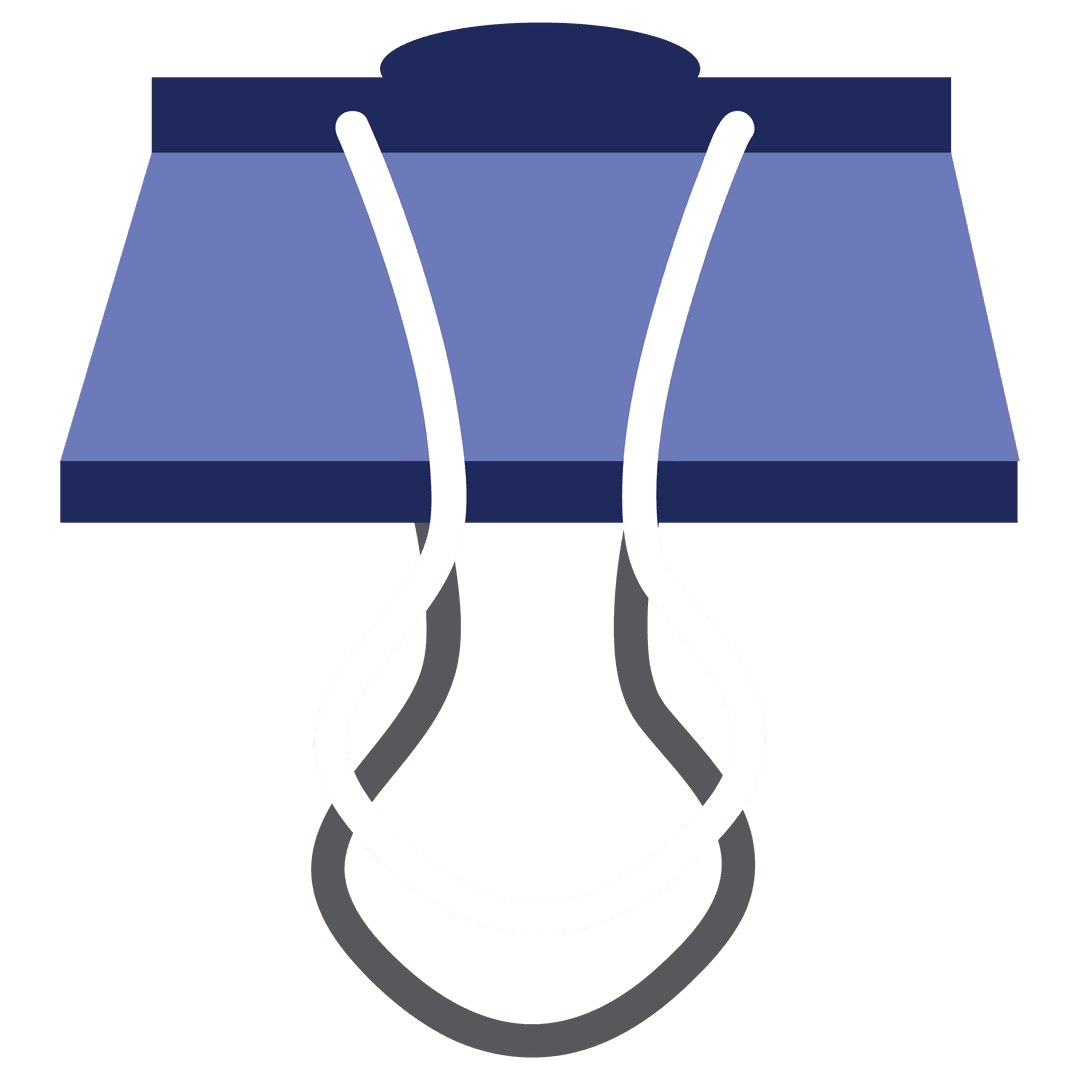 Blue and White Transparent Binder Clip Illustration with Shadows