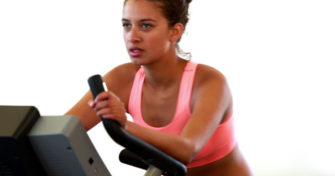 Determined Woman Exercising on Treadmill in Gym - Free Images, Stock Photos and Pictures on Pikwizard.com