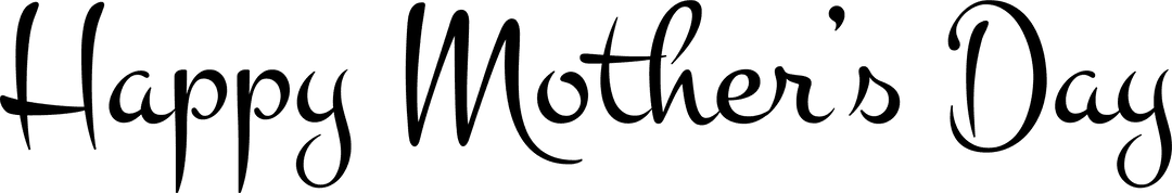 Happy mother's day text on transparent background celebrating mother's day