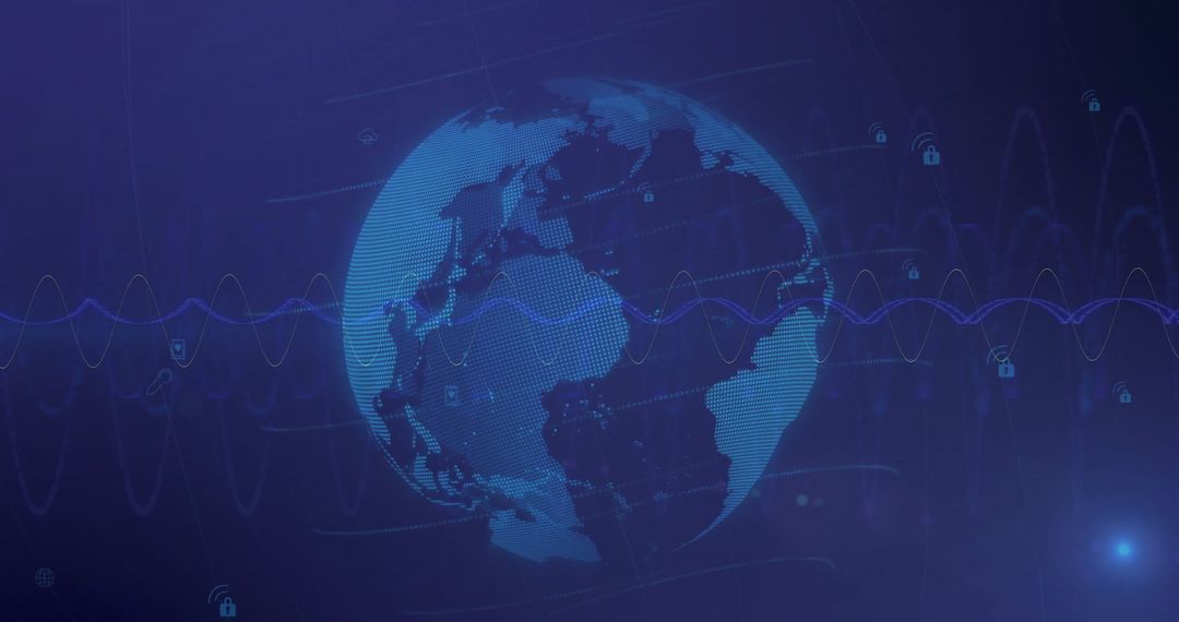 Global Network Connections on Digital Blue Background