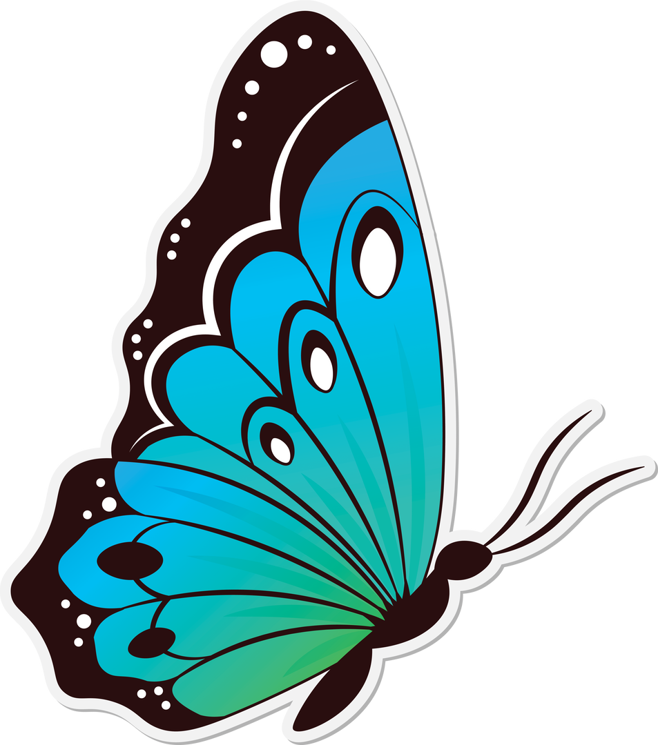 Blue Butterfly Digital Illustration on Transparent Background - Download Free Stock Images Pikwizard.com