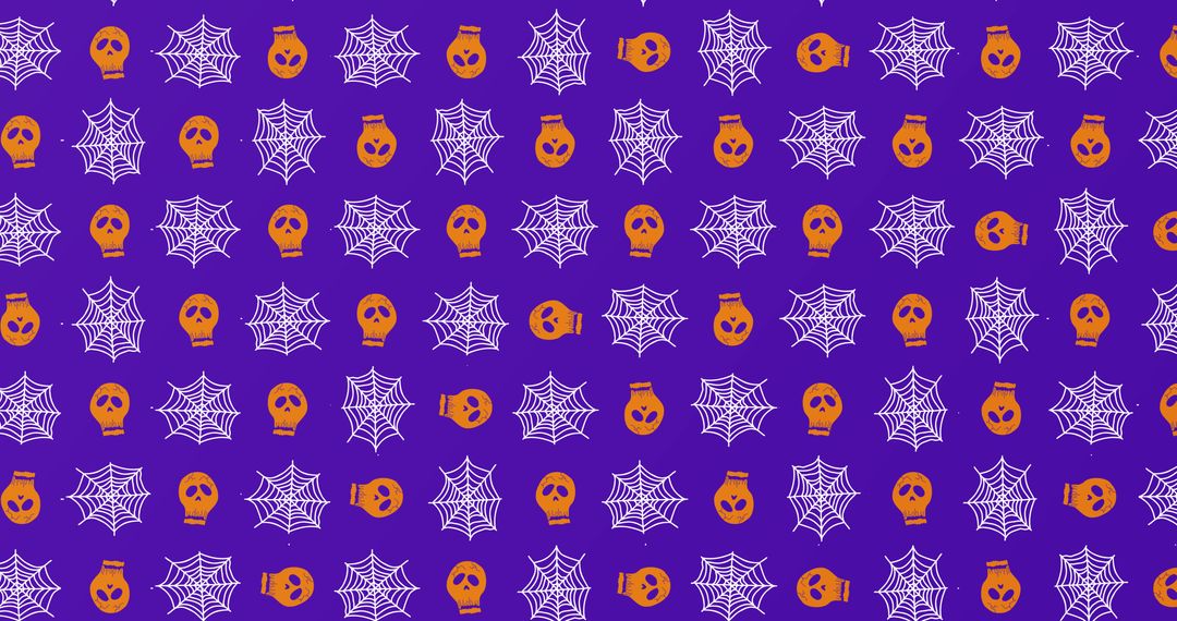 Spooky Halloween Skull and Spider Web Pattern