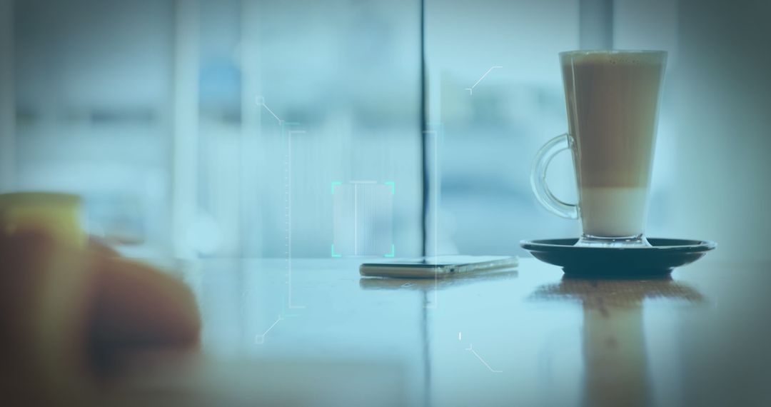 Digital Code Technology in Cafe Coffee Concept