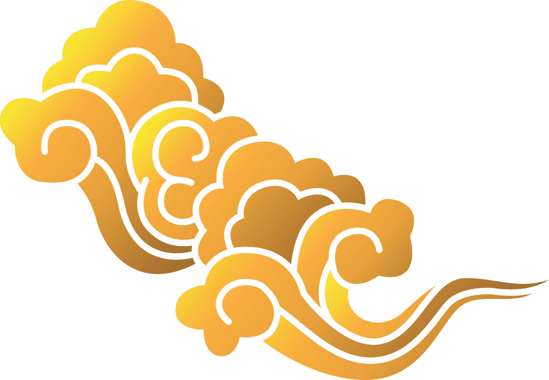 Elegant Yellow Decorative Speech Bubble on Transparent Background